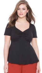 New Eloquii Black Short Sleeve Peplum Top